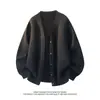 Cárdigan de Punto de Alta Calidad de Moda Diseño para Hombre Versátil Chaqueta Estilo Ligeramente Maduro Cárdigan Suéter Bloque de Color Retro Botón