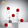 Pote de creme branco fosco com tampa vermelha 50g material de embalagem para skincare fábrica de origem garrafa de vidro para loção suporta personalização OEM/ODM