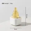 Árbol de Navidad Glaseado de Zibo Planta en Maceta Oficina Decoración Creativa de Escritorio Regalo de Navidad Artesanía de Vidrio Venta al por Mayor