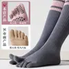 Calcetines de Yoga para Mujer, Calcetines de Cinco Dedos, Calcetines Profesionales Antideslizantes para Pilates, Calcetines de Compresión para Pantorrillas, Calcetines Largos, Calcetines con Dedos Separados al por Mayor