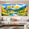 [Tela Gruesa Bordada] Punto de Cruz Nueva Edición Jinshan de Rizhao 35 Colores Pintura de Paisaje para Sala de Estar Simple y Fácil de Bordar Atmósfera de Alta Gama