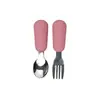 Acero Inoxidable 304 Antiescaldante Antideslizante Mango Corto Mango de Silicona Bebé Autoalimentación Bebé Aprendiendo a Comer Cuchara de Entrenamiento