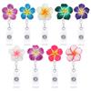 Plumeria Hawaiana Fresca Pequeña Hebilla de Tirón Fácil Flor de Barro Suave Hecha a Mano Insignia Retráctil Hebilla de ID de Tirón Fácil