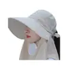 Chapéu de Sol com Aba Larga para Colheita de Chá em Gaze Bolha para Primavera e Verão para Mulheres, Chapéu de Sol Anti-UV, Chapéu Cachecol Protetor Solar para Mulheres