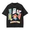 Balatro Juego Tarjeta Payaso Accesorios Harajuku Camisa Lavada Camiseta Retro Harajuku Divertido Streetwear Manga Corta