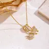 Collar de Acero de Titanio con Circonita para Mujer 2026 Nuevo Estilo Moda de Alta Gama Versátil Elegante Colgante de Cobre Microincrustado Joyería al por Mayor