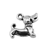 12x12mm 0.9g Plata Antigua Accesorios para Joyería Hecha a Mano DIY Colgante Lindo de Animal Cachorro