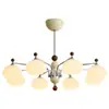 Lustre de Sala de Estar Estilo Cream Medieval Luz Principal Hall Atmosférico Retro Francês Flor de Alto Padrão Luz de Quarto