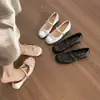 Temporada de Primer Encuentro~ Zapatos planos retro versátiles para mujer, zapatos Mary Jane tipo ballet de punta fina con suela blanda, zapatos pequeños de cuero para mujer