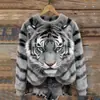 Nueva sudadera de franela con cuello redondo para mujer, impresión digital 3D de Amazon, sitio web independiente transfronterizo, personalizable para otoño e invierno