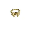 Estilo Punk Europeo y Americano Calavera Calada Calavera Mariposa Anillo Abierto Personalizado Tendencia Corazón Diabólico Anillo Dominante