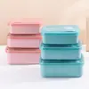 Caixa de Frutas com Dois Compartimentos, Grande Capacidade, Lancheira para Estudantes e Trabalhadores de Escritório, Lancheira para Micro-ondas com Talheres