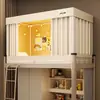 Mosquitero y Cortina para Litera de Dormitorio Estudiantil con Diseño de Tres Puertas Bloqueador de Luz, Soporte para Cortina de Cama de Dormitorio, Mosquitero Extensible a Prueba de Polvo