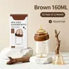 Biberón de vidrio anticólicos para recién nacidos transfronterizo con cuello ancho y tetina curva, imitando la leche materna, 160/240 ml