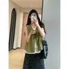 Camadas Essenciais: Caimento Solto, Efeito Emagrecedor, Colete Falso de Duas Peças, Blusa sem Mangas com Decote V em Tencel para Mulheres, Novo Modelo de Verão 2026 H061607