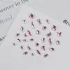 Libro Rojo Popular Mini Plano Forma Especial Diamante Rosa Romántico Corazón de Melocotón Decoración de Uña Plana Torcida Material DIY de Diamante