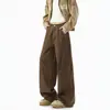 Calças Cargo Patchwork Desconstruídas Maillard Masculinas e Femininas Outono Novo Vibe High Street Calças Casuais Largas Versáteis Calças de Perna Reta