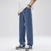 Roupas Masculinas Fengshe / Primavera e Outono High Street Retrô Estilo Americano Jeans Masculino Calças Longas Largas Retas Soltas para Homens