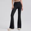 Pantalones Acampanados Antibacterianos de Yoga Caijue para Mujer, Pantalones Acampanados de Pierna Ancha Adelgazantes Levanta Glúteos de Lycra de Cintura Alta, Pantalones de Fitness Acampanados Deportivos de Color Sólido