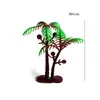 Decoração de Bolo de Aniversário de Dinossauro Mori Ornaments Tartaruga Folha Coqueiro Cartão Dinossauro Vinil Fantasia para Assar