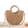 Bolsa tejida semicircular popular estilo Ins de dropshipping, bolso de mano para la playa, bolso cruzado para mujer de vacaciones