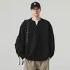 Sudadera Nueva de Otoño 2026 para Hombre con Cuello Henley, Falsa Dos Piezas, Lujo Ligero, Alta Calidad, Holgada, Cómoda, Versátil, Básica, Popular