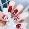 Otoño Invierno Nuevo Dibujos Animados Navidad Uñas Postizas Portátiles Copo de Nieve Papá Noel Arte de Uñas Pegatinas para Uñas Postizas Venta Caliente Transfronteriza