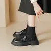Zapatos de Mujer de Punta Redonda Estilo Británico con Suela Gruesa 2026 Nuevo Primavera/Verano Sin Cordones Vintage Piel de Oveja Tacón Grueso Zapatos de Piel