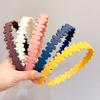 Diadema de Lavado Facial Dentada Moda Simple Diadema Dentada Larga Corea del Sur Plástico Texturizado Esmerilado Sello para Cabello Antideslizante Prensa Mujeres