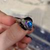 Anillo Ajustable Rosa Corazón de Niña Corazón Amor Apertura Anillo de Dedo Femenino Diseño de Nicho Lujo Ligero Dulce Rosa Corona