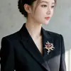 Accesorios de Broche de Lujo Transfronterizos para Mujer, Broche de Cristal, Pin Multifuncional para Chaqueta de Traje, Exquisito y Elegante Diseño Floral, Venta al por Mayor