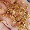 Chapado en Cobre Color Oro Real 18K Conservación del Color Accesorios de Gancho para la Oreja DIY Joyería Hecha a Mano Aretes de Perlas Chapados con 925 Materiales para Accesorios de Aretes