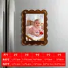 Marco de Fotos Acrílico Transparente Doble Cara Imán Magnético para Nevera Marco de Exhibición de Fotos Polaroid con Forma de Abanico Ondulado