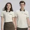Camisa Polo Personalizada para Garçom Roupa de Trabalho para Homens Restaurante de Catering Restaurante de Hot Pot Loja de Chá com Leite Camiseta com Lapela Logo Impresso para Mulheres