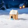 Paisaje en miniatura, escena de nieve creativa, casa, castillo, decoraciones de paisajismo DIY, accesorios, pequeños adornos de mesa