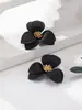 Brincos de Flor de Alto Padrão Francês, Suaves e Elegantes, Pintados com Spray Glaceado, Design de Nicho, Brincos Doces de Flor de Lírio de Camada Dupla