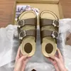 Sandálias de Sola Grossa Novo Estilo Versátil Couro Fosco Preto Sandálias Femininas Moda Primavera e Verão Chinelos para Mulheres Usarem Fora