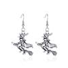Aretes de Halloween, Aretes Simples Retro de Calavera Murciélago Araña, Aretes Envejecidos, Accesorios Festivos de Venta Caliente Transfronteriza