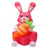 Lindo conejo de 1,2 m con rábano para el Día de Pascua transfronterizo, decoraciones inflables luminosas para exteriores para fiestas navideñas.