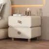 Estilo madera maciza, moderno y lujoso, mesita de noche pequeña creativa 2022, color crema, alternativa de alta gama a la mesita de noche minimalista moderna