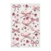 Adesivos faciais de laço rosa com strass, adesivos de maquiagem de apoio para shows, strass faciais, adesivos de maquiagem de palco para crianças