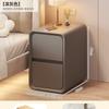 Mesita de Noche Pequeña Moderna Simple Extremadamente Estrecha Mesita de Noche Estilo Crema Ultra Estrecha 2025 Nuevo Mini Estante de Almacenamiento tipo Sándwich