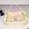 2026 Bolsa Pequena Transversal Plissada Leve para Estudantes Estilo Desenho Animado de Menina Bolsa de Ombro com Cordão Bolsa de Mão para o Trabalho Sob o Braço Bolsa Feminina