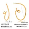 Brincos de Argola Jieding em Aço Inoxidável e Ouro 18K Luxo Acessível Brincos de Ponta Brincos Europeus e Americanos Aço Titânio Joias Transfronteiriças