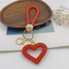 Arcilla Blanda Cuerda de Cuero Corazón Hueco Llavero Lindo Colgante de Bolsa de Gama Alta Colgante Pequeño Creativo Terminado DIY Venta al por Mayor