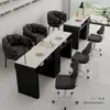 Mesa y Silla para Manicure Estilo Crema Oferta Especial Económico Individual/Doble Lujo Ligero Multifuncional Mármol Estilo Chino Mesa para Manicure