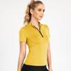 Ropa Deportiva de Fitness Ajustada con Cuello Alto y Media Cremallera Top Deportivo Chaqueta para Correr para Mujer de Manga Corta Ropa de Yoga Wa96 Transpirable y de Secado Rápido