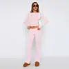 Pantalones de campana de tiro bajo de color liso, cómodos, para adelgazar, de nueva moda, comercio exterior de Amazon Europa y América 2024 para mujer