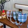 Bolsa de Huevo a Cuadros Nueva de Primavera Linda Ovalada para Mujer Bolso Mensajero Móvil Bolso de Hombro Retro Versátil de Gran Capacidad