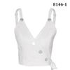 Disponible en la estación europea AliExpress ebay Comercio exterior Nuevo chaleco sin tirantes con cuello en V y botones para primavera y verano para mujer